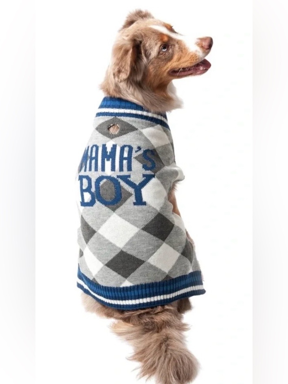 VIBRANT LIFE knit pullover sweater 'Mama's Boy'  50-90 lbs. size L